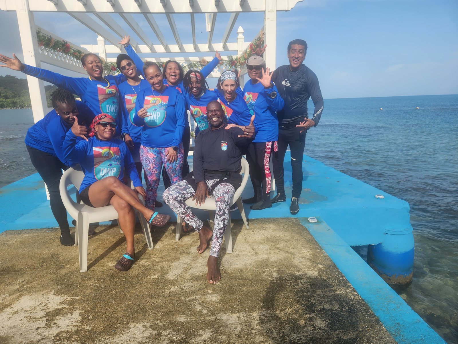 DTI CARES team near the water